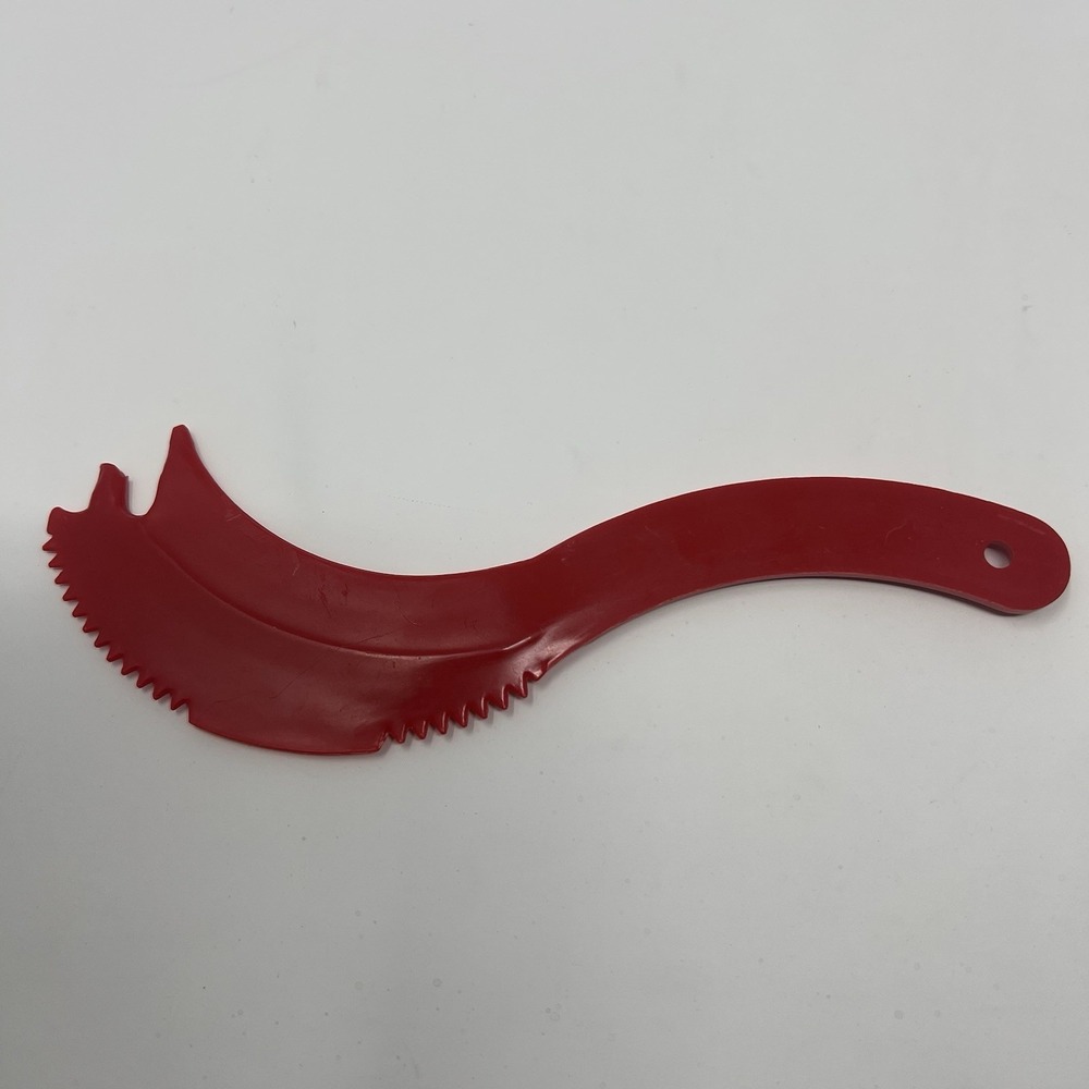 Tupperware Sli Saw All Red Plastic Knife Slicer Cheese Veggie Olive‎ Fork 46-4